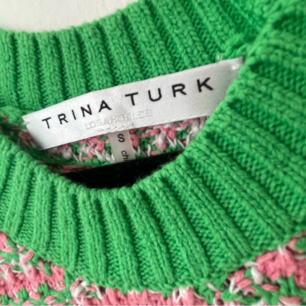 Trina Turk Green and Pink Knit Tank Top - Picture 3 of 7